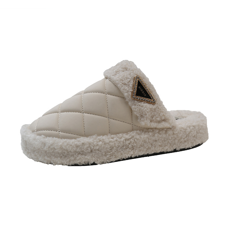 Hot selling fashion home warm slippers women soft sole comfortable fluffy slippers Chinese supplier thermal shoes